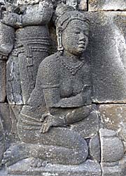 A Woman with a Jar | Borobodur Relief  by Asienreisender